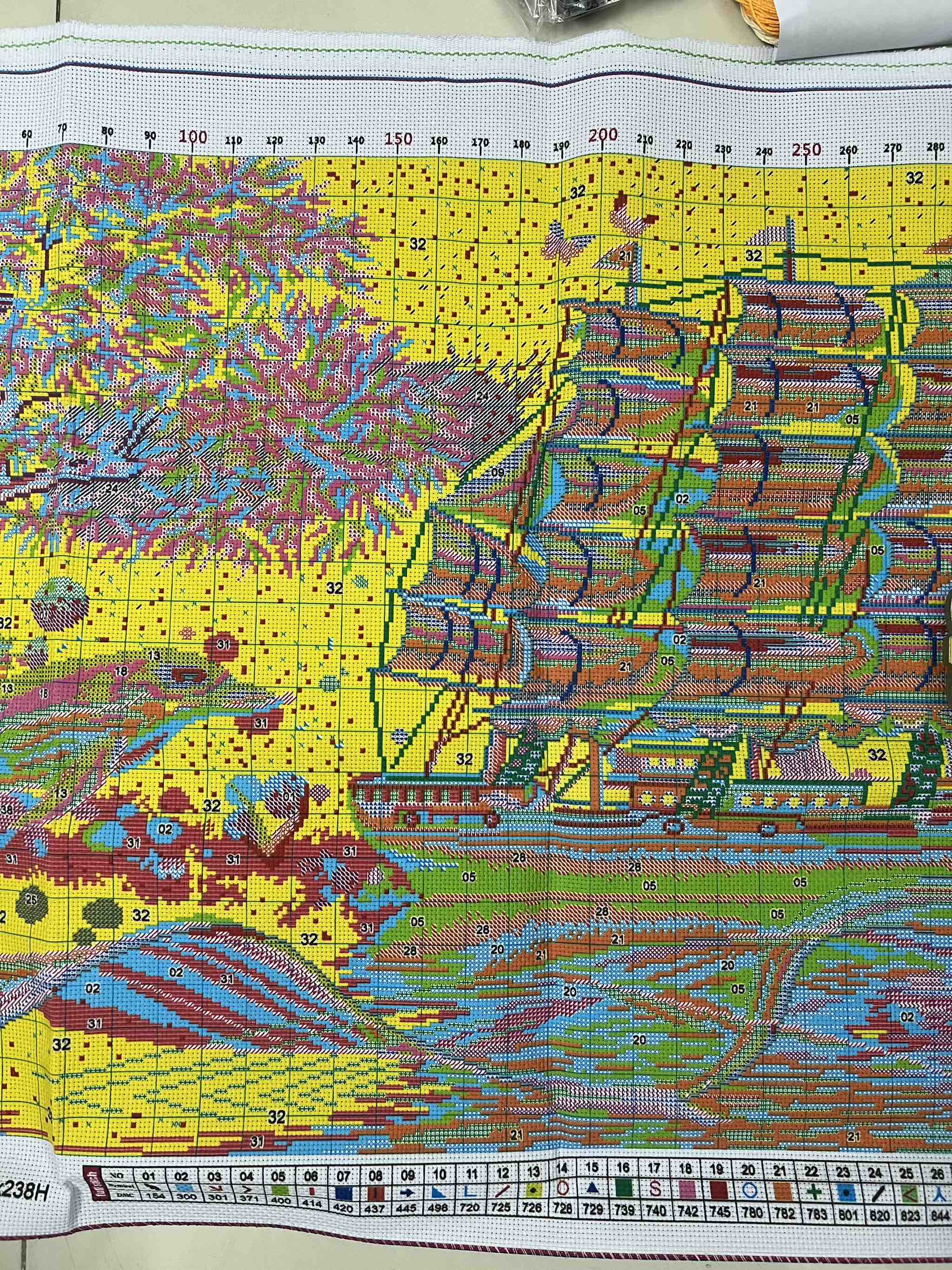 Tranh thêu kín Thuận buồm xuôi gió VS8046, kích thước 130 x 65 cm