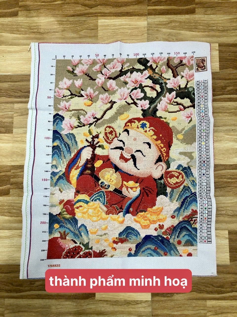 Tranh thêu kín thần tài VS8835, kích thước 50 x 67 cm