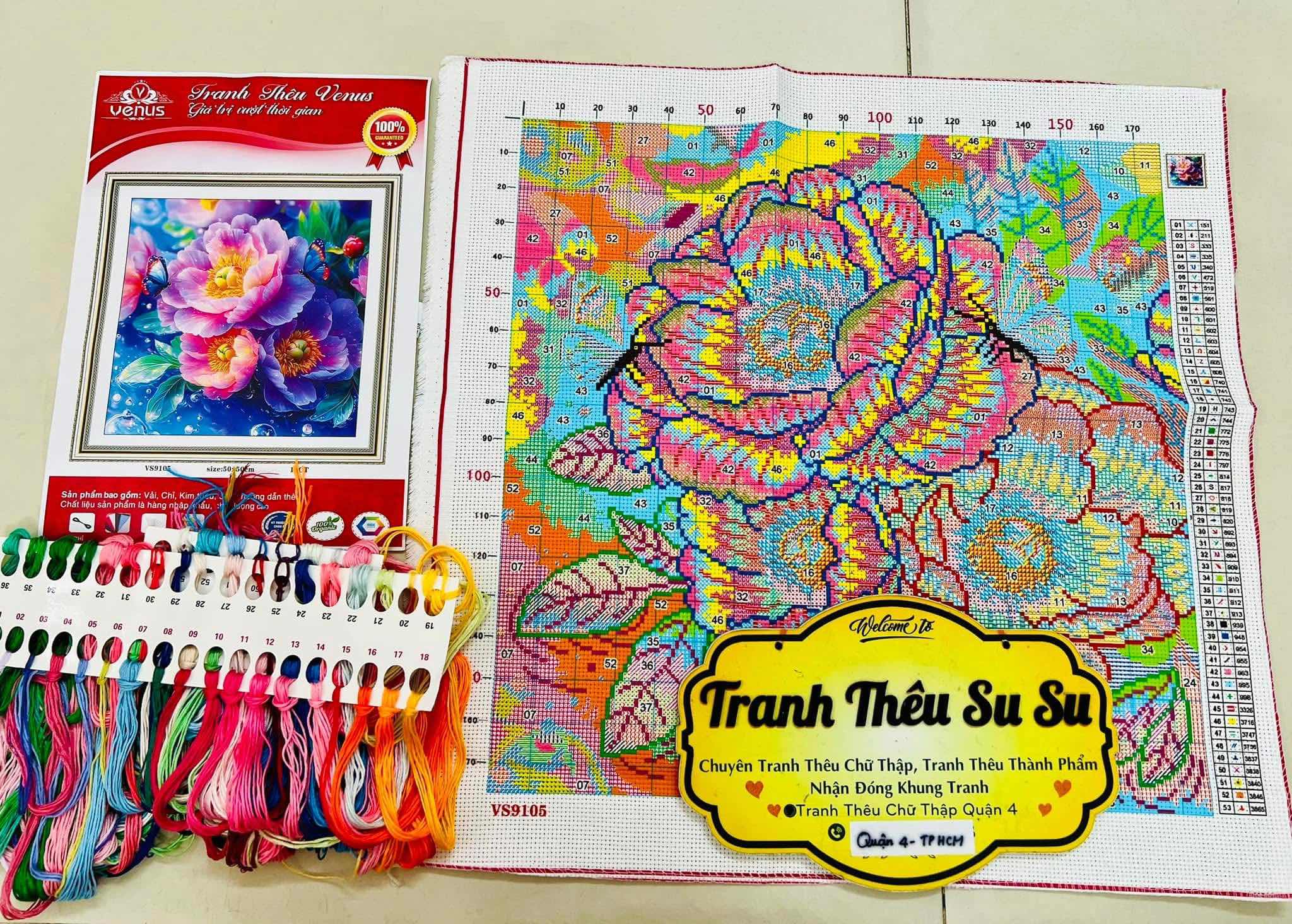 TRANH HOA MẪU ĐƠN VS9105, KÍCH THƯỚC 50X  50 CM