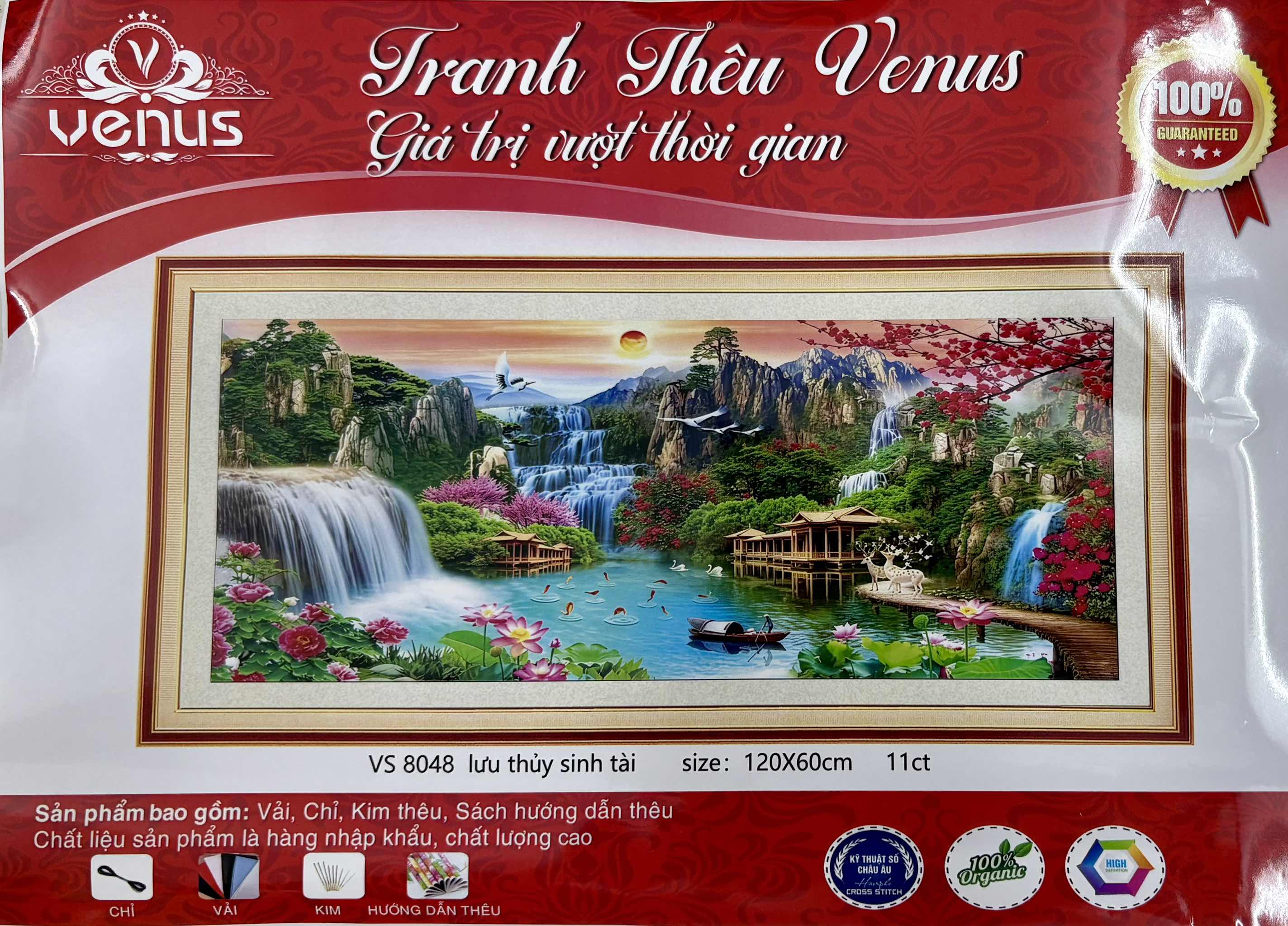 Tranh thêu kín Phong cảnh VS8048, kích thước 120x65 cm