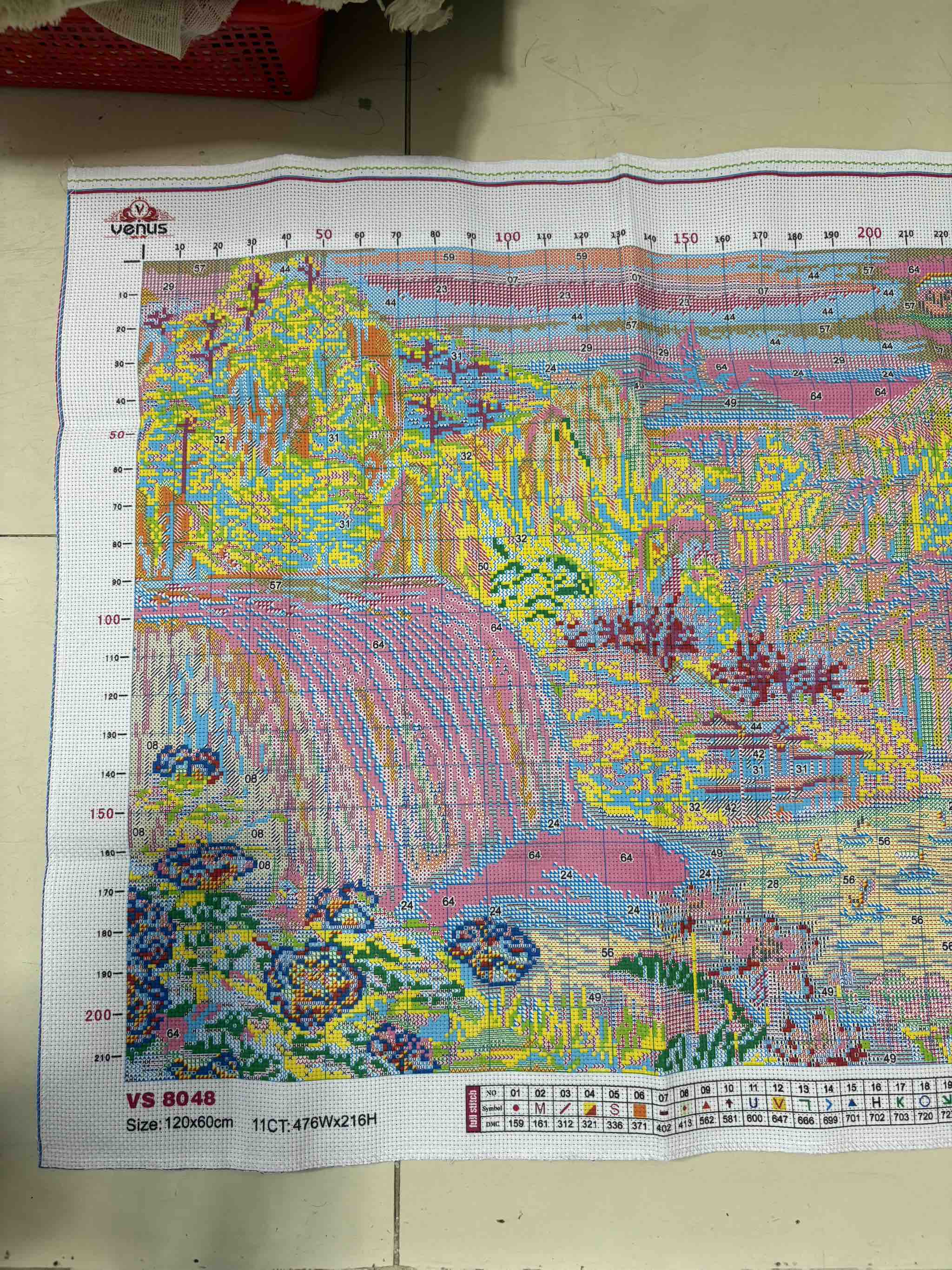 Tranh thêu kín Phong cảnh VS8048, kích thước 120x65 cm