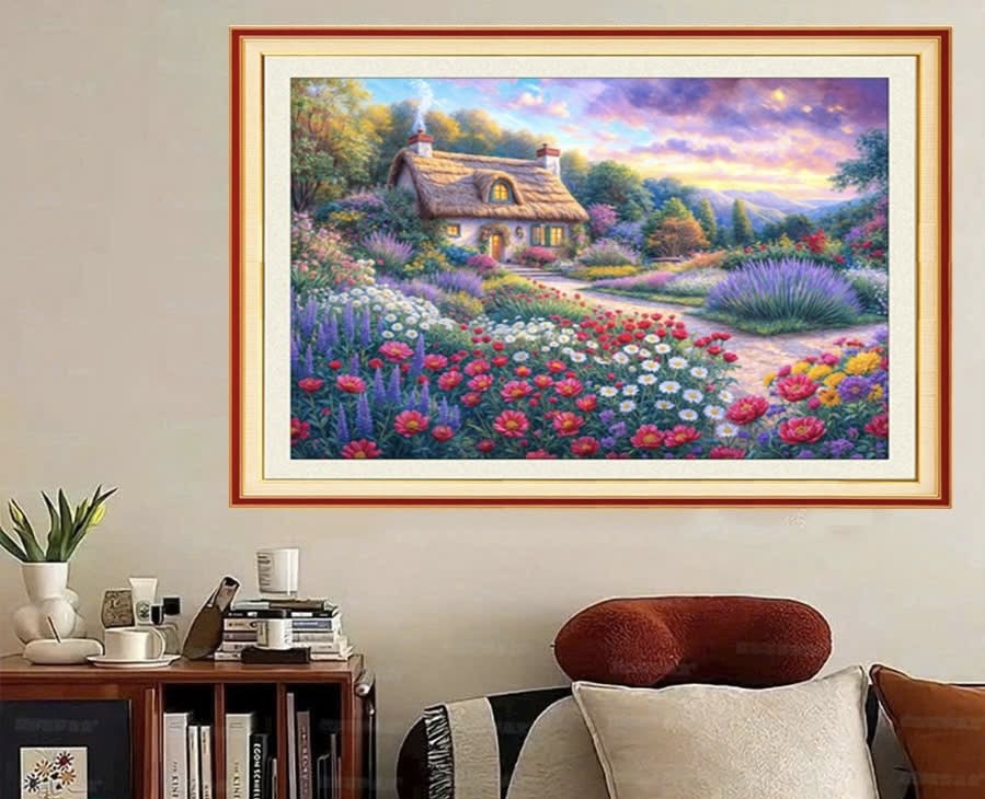 TRANH THÊU KÍN PHONG CẢNH YÊN BÌNH VS9149, KÍCH THƯỚC 67 x 87 cm
