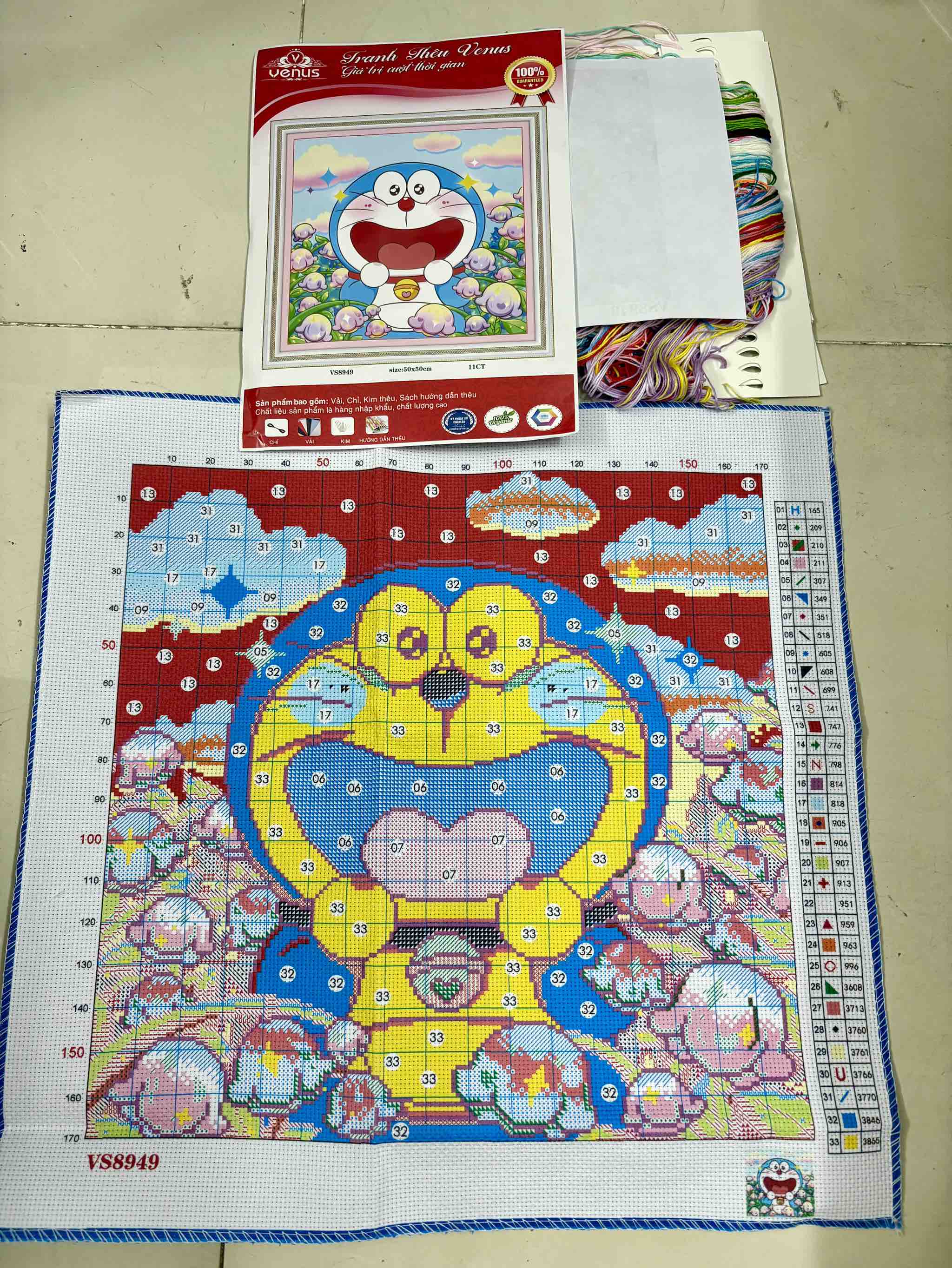 TRANH THÊU KÍN ĐÔ RÊ MON VS8949, KÍCH THƯỚC 50 X 50 CM
