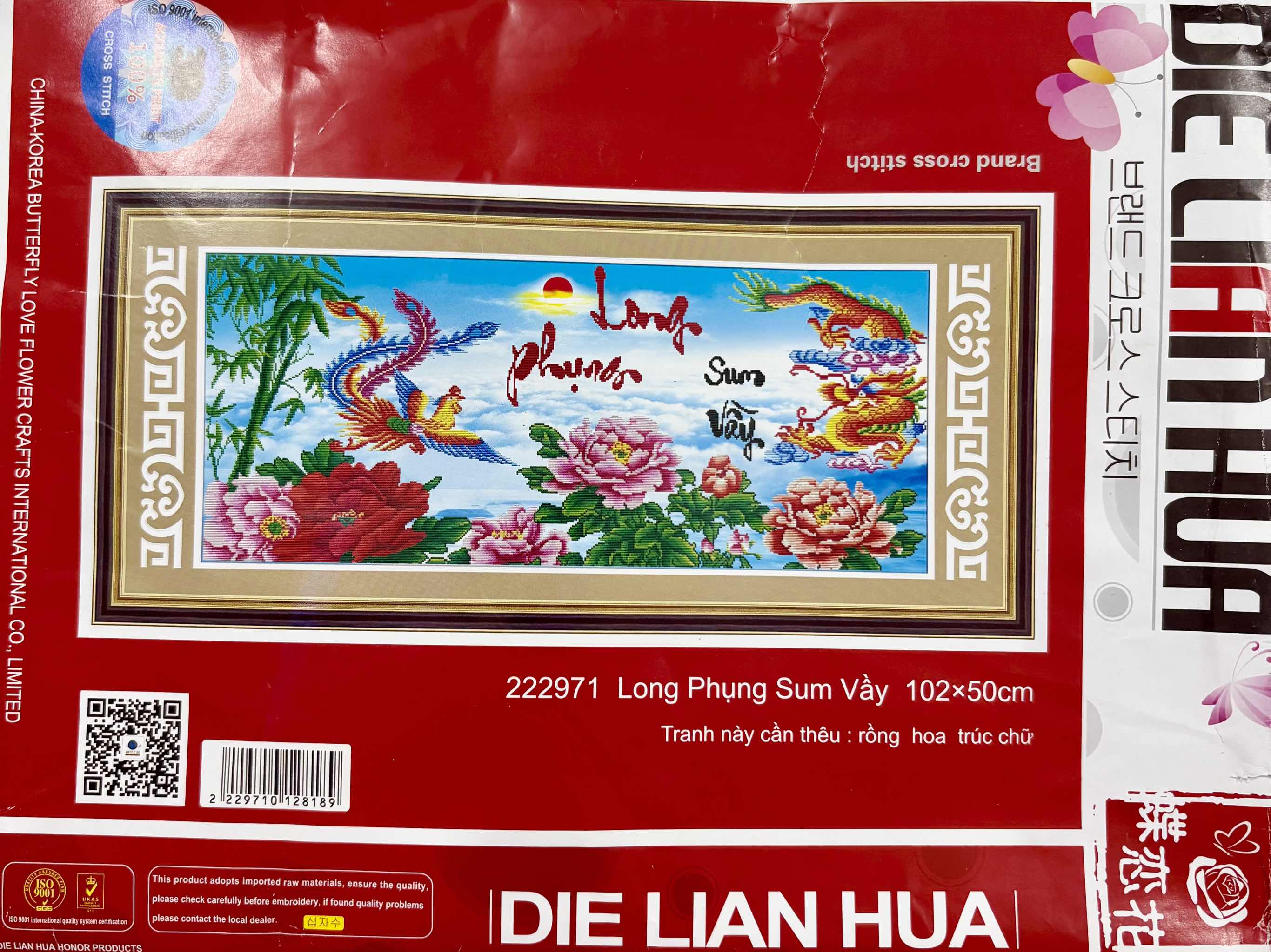 Tranh thêu chữ thập Long phụng sum vầy LV3541, LV3500 (thêu 3D)
