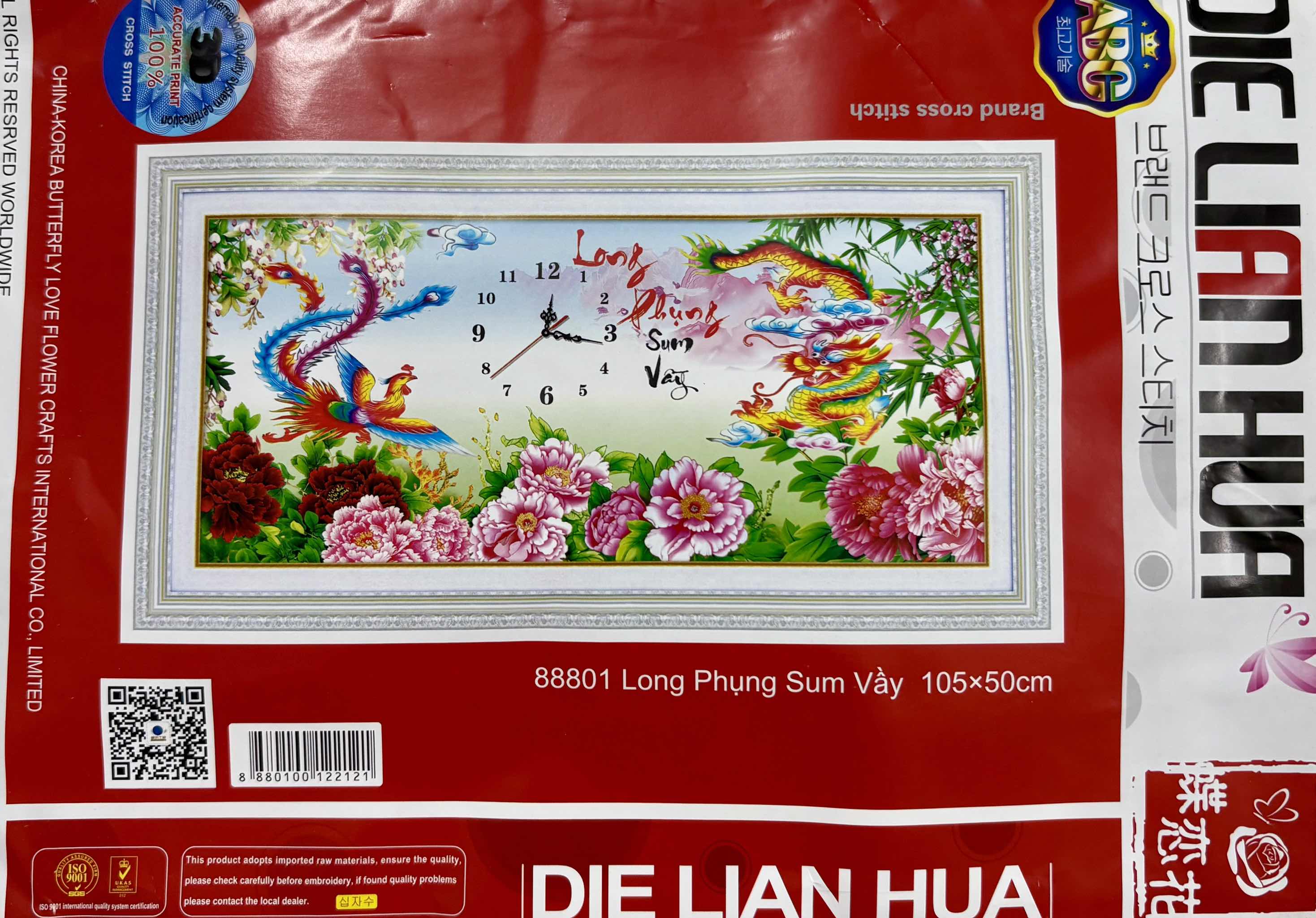 Tranh thêu chữ thập Long phụng sum vầy LV3541, LV3500 (thêu 3D)