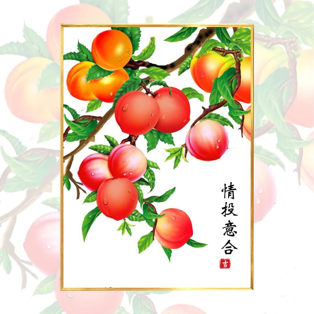 Tranh thêu kín chữ thập 64271, Cành lựu, 9ct, 65x90 cm