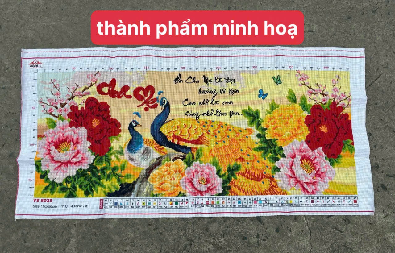 Tranh thêu kín Cha mẹ VS8035, kích thước 110x 50 cm