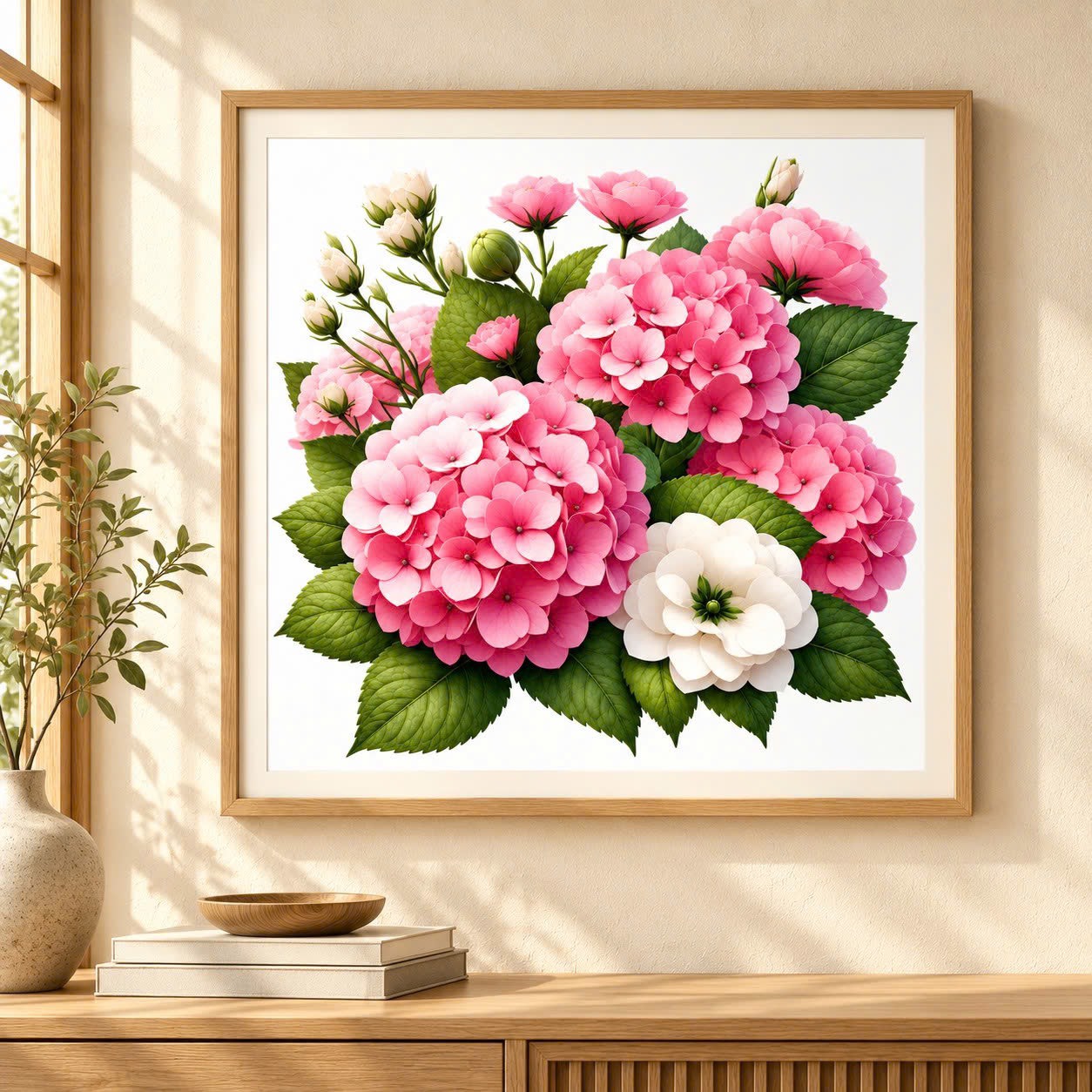 Tranh thêu Cẩm tú cầu VS9184, kích thước 50x50 cm