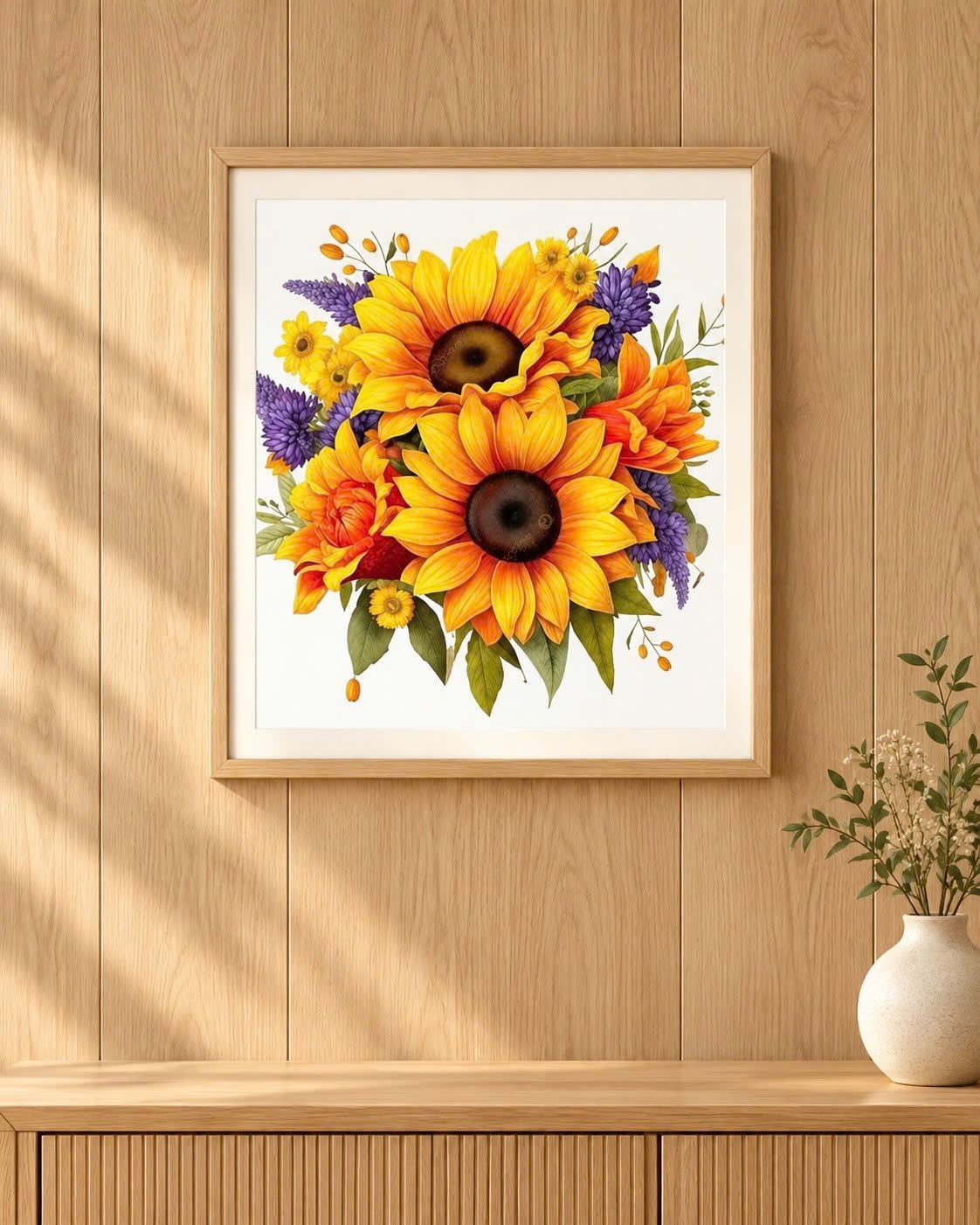 Tranh thêu kín Hoa hướng dương VS9183, kích thước 50 x 50 cm