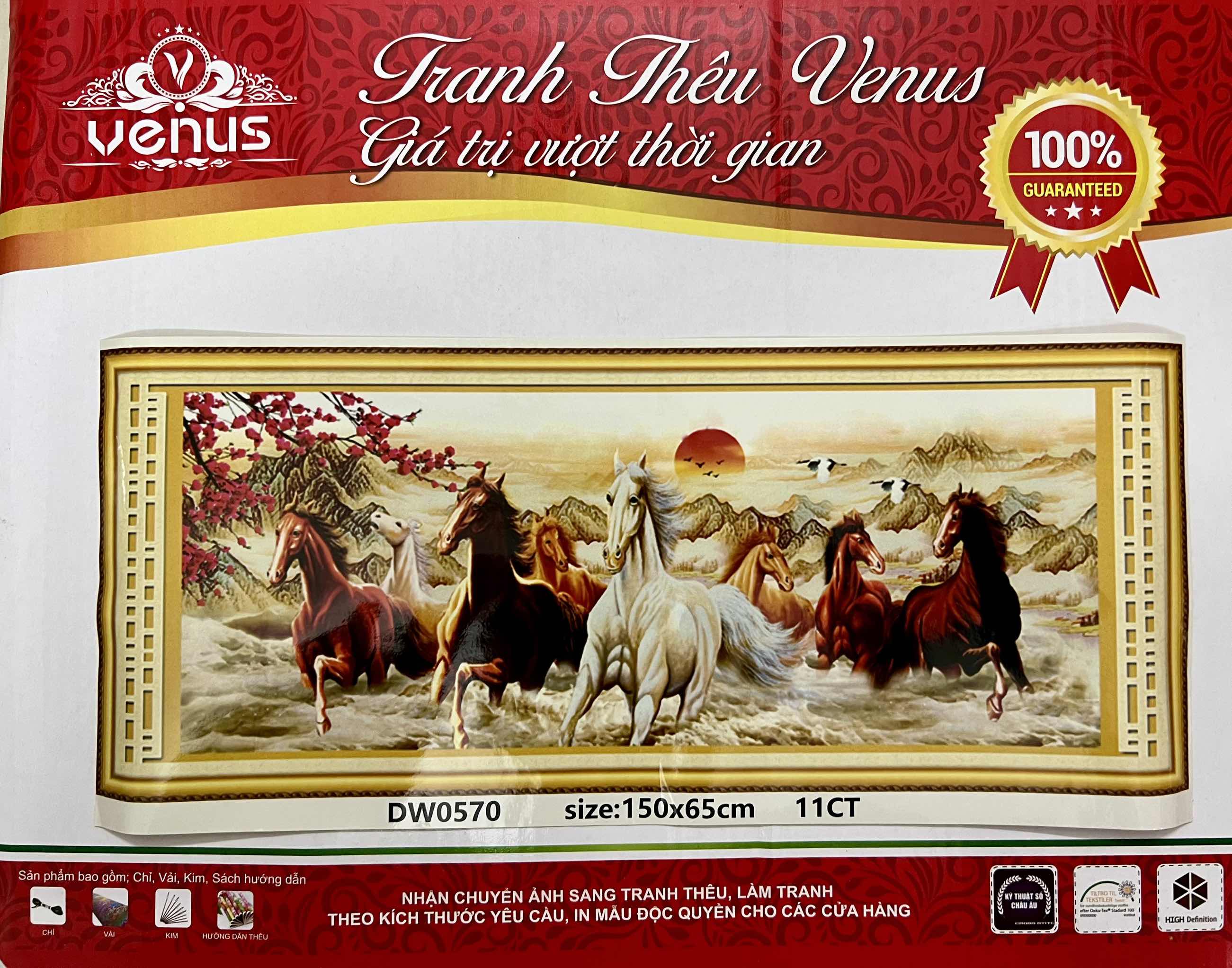 Tranh thêu kín Mã đáo thành công DW0570, kích thước 150 x 60 cm