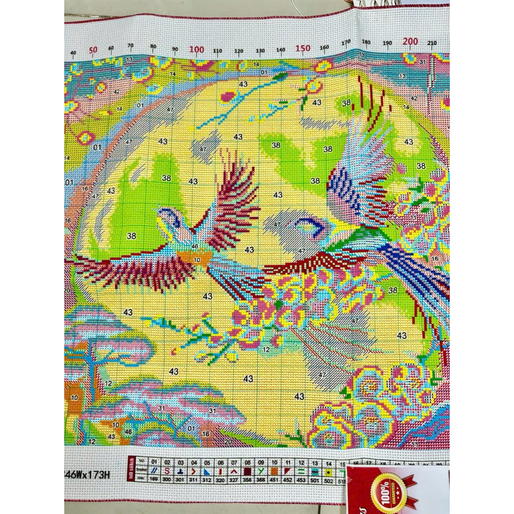 Tranh thêu kín Phong cảnh mùa xuân VS8254, kích thước 90 x 50 cm