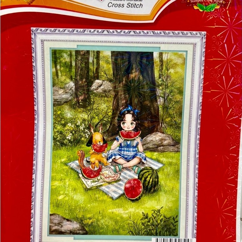 Tranh thêu kín cô gái chibi 88828, 88827, 82280, 82281