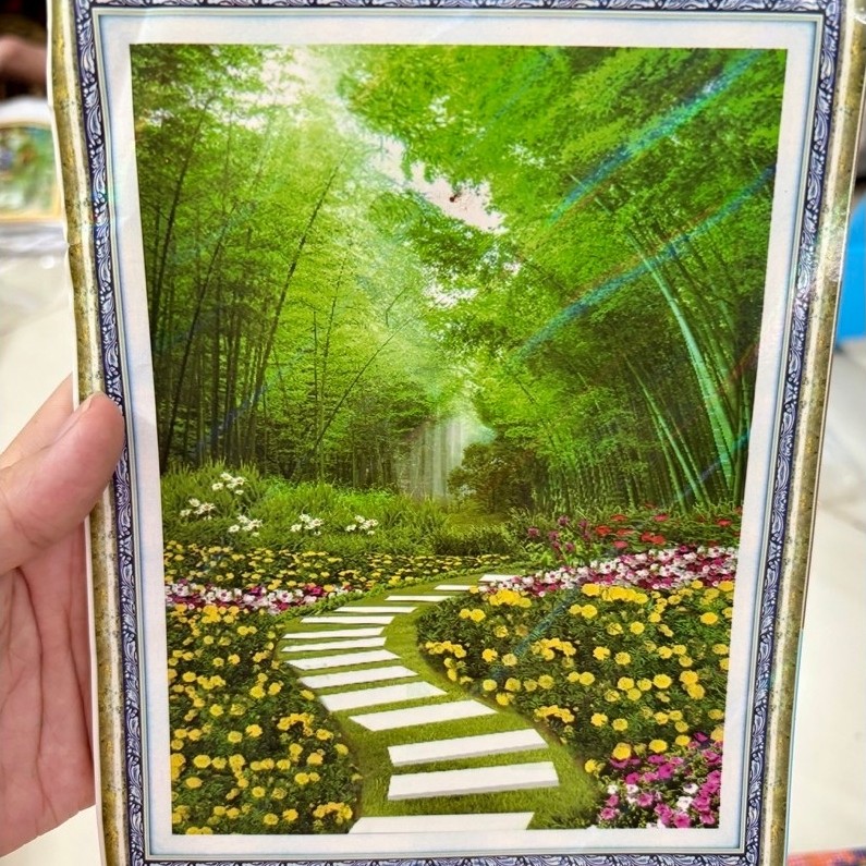 Tranh thêu kín Trúc báo bình an MN0199, kích thước 150 x 75 cm