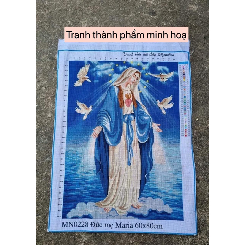 Tranh thêu kín chữ thập Đức mẹ Maria VS8005, kích thước 60 x 80cm