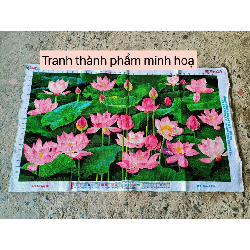Tranh thêu kín chữ thập Đầm sen MH2167, kích thước 100 x 60 cm