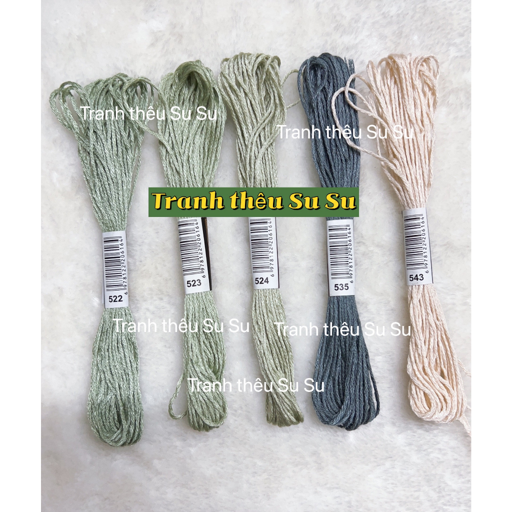 [HCM] 1 tép chỉ thêu cotton theo mã theo hệ DMC, mã từ 500 đến 598