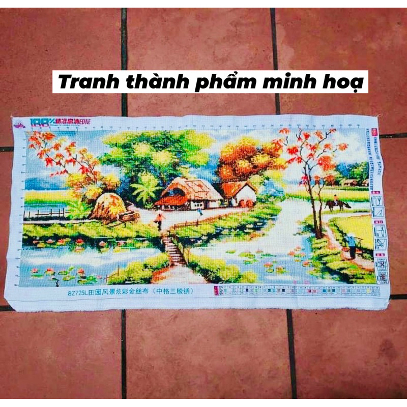 Tranh thêu kín chữ thập Phong cảnh quê hương 8Z725L, kích thước 100 x 50 cm