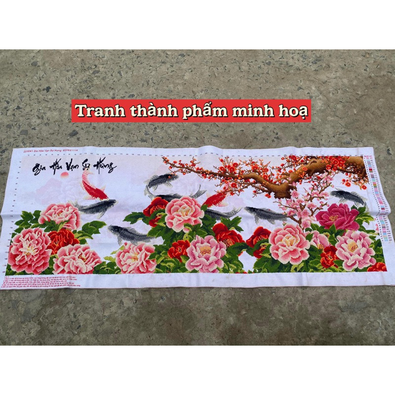 Tranh thêu chữ thập Gia hòa vạn sự hưng 223041, kích thước 136 x 53 cm