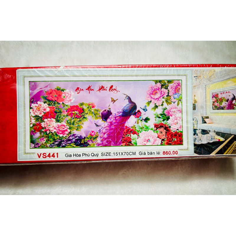 Tranh đá chưa đính, khách mua về tự đính ạ