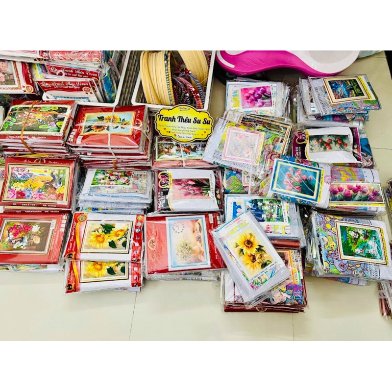 Tranh thêu 3D Cửu ngư cành đào LV3174, kích thước 83 x 44 cm