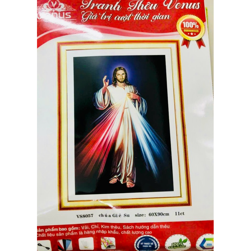 Tranh thêu kín Lòng chúa thương xót VS8057, kích thước 60 x 90 cm