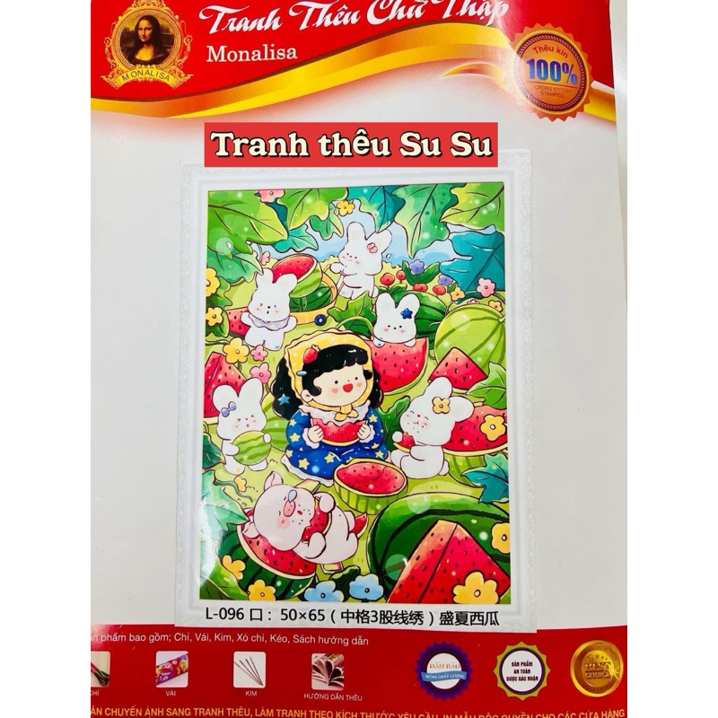 Tranh thêu kín chữ thập Thỏ mở tiệc, các loại thỏ dễ cưng