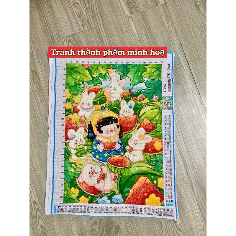 Tranh thêu kín chữ thập Thỏ mở tiệc, các loại thỏ dễ cưng