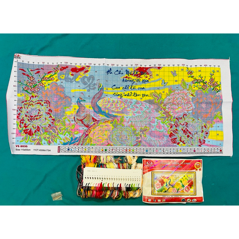 Tranh thêu kín Cha mẹ VS8035, kích thước 110x 50 cm