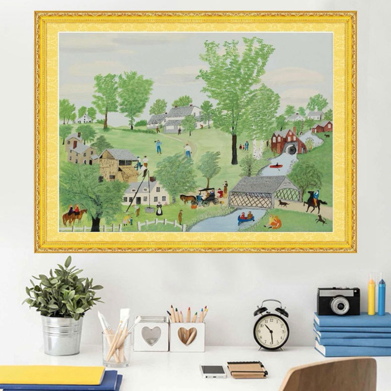 Tranh thêu kín cánh đồng Bắc Mỹ HH0983 (thêu 3 sợi), kích thước 50 x 64 cm