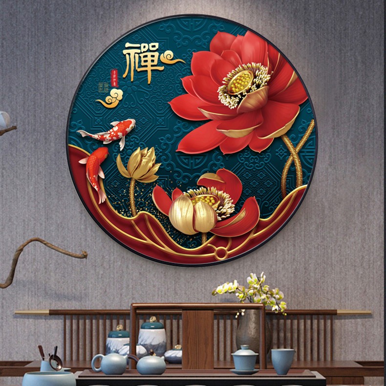 Tranh thêu kín chữ thập Hoa sen DX1172, kích thước 50 x 50 cm