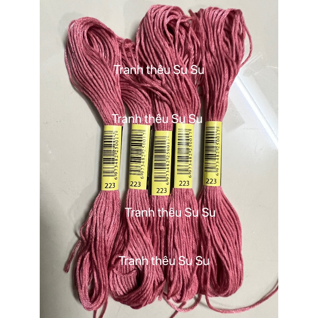 Mã từ 208 đến 225 (giá 1 tép) chỉ thêu cotton theo mã theo hệ DMC