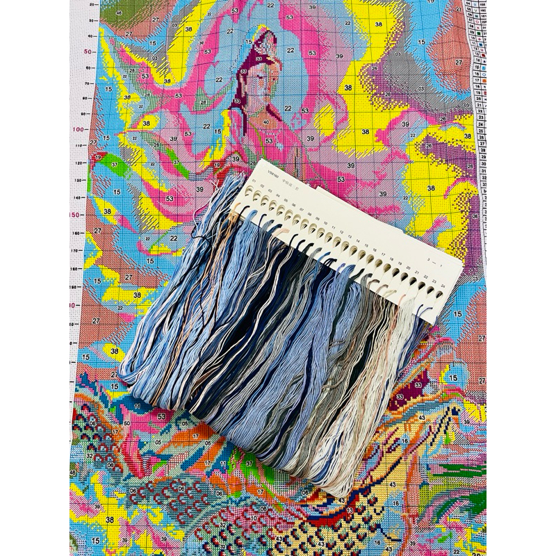 Tranh thêu chữ thập Quan âm VS8160, kích thước 60 x 90 cm, thêu kín