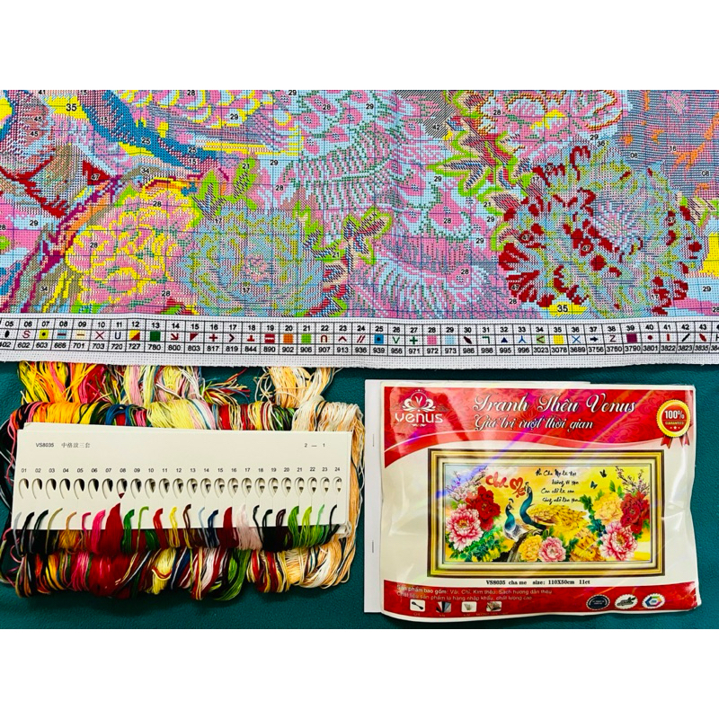 Tranh thêu kín Cha mẹ VS8035, kích thước 110x 50 cm