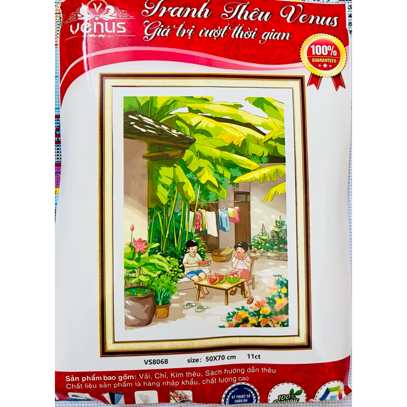 Tranh thêu kín Hạnh phúc bình yên VS8068, kích thước 50 x 70 cm