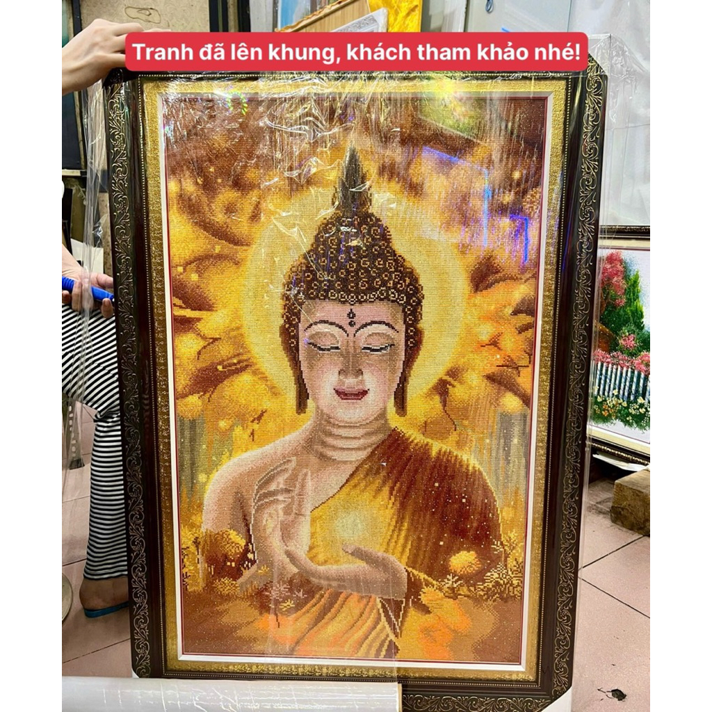 Tranh thêu kín Đức phật từ bi vs8003, kích thước 70 x 100 cm
