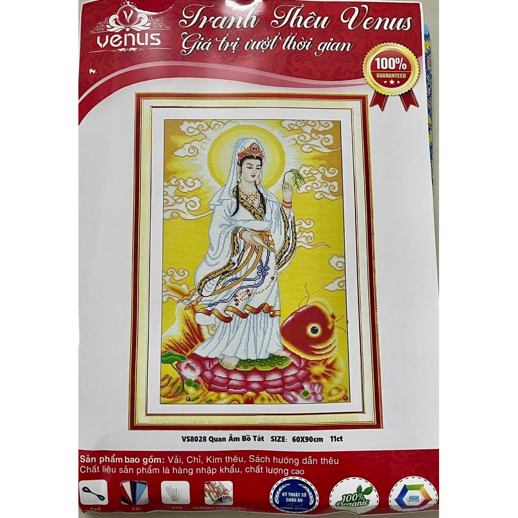 Tranh thêu kín quan âm VS8206, VS8028 kích thước 60 x 90 cm