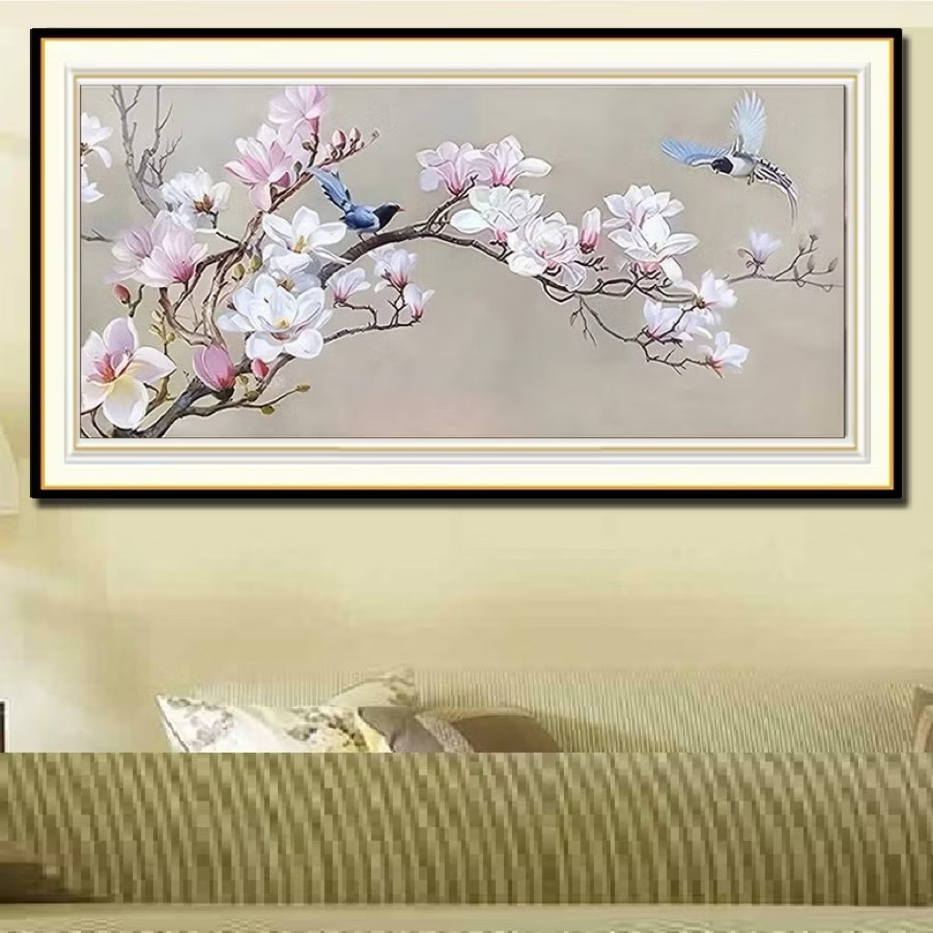 Tranh thêu kín Hoa phong lan VS8268, kích thước 110 x 55 cm