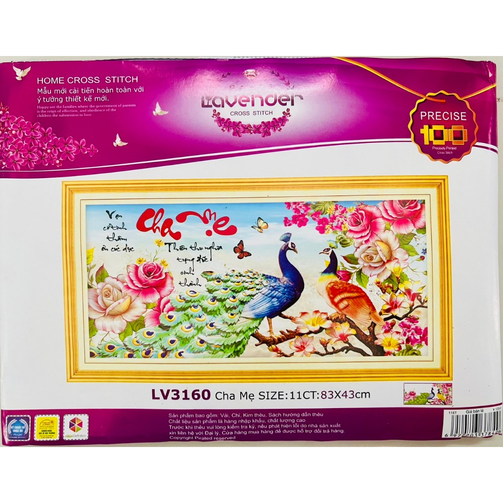 Tranh thêu Cha mẹ LV3160, LV3142, LV3061, LV (các mẫu này đều thêu 3D)