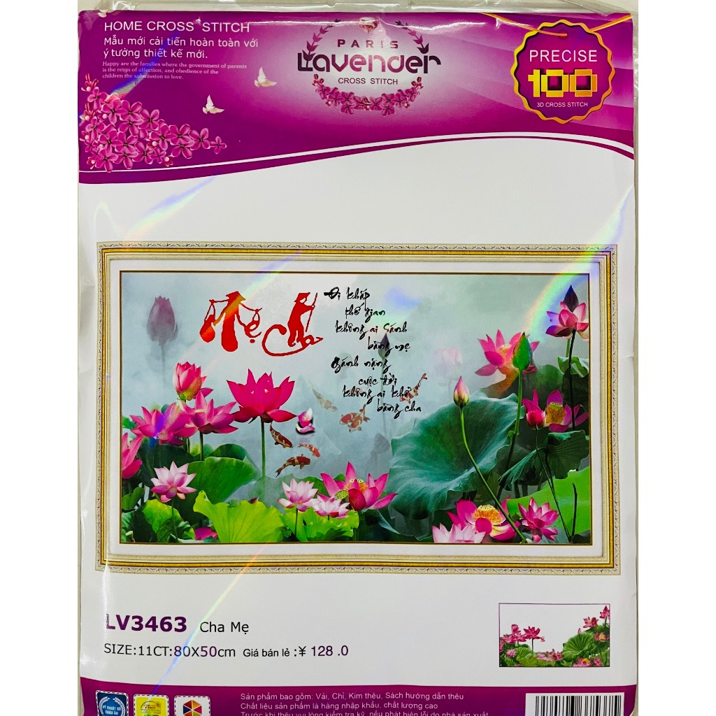 Tranh thêu Cha mẹ LV3160, LV3142, LV3061, LV (các mẫu này đều thêu 3D)