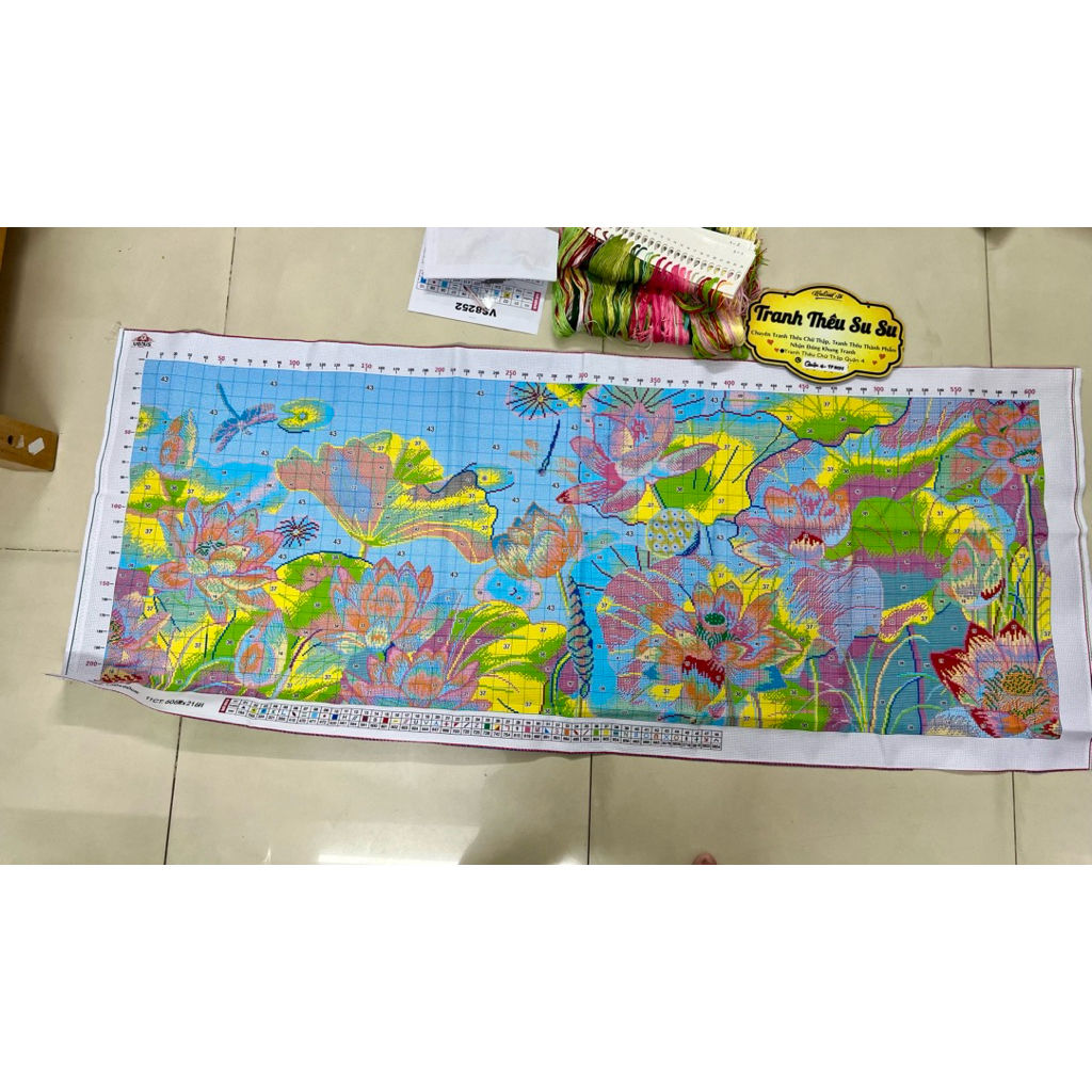 Tranh thêu kín Đầm sen VS8252, kích thước 150 x 60cm