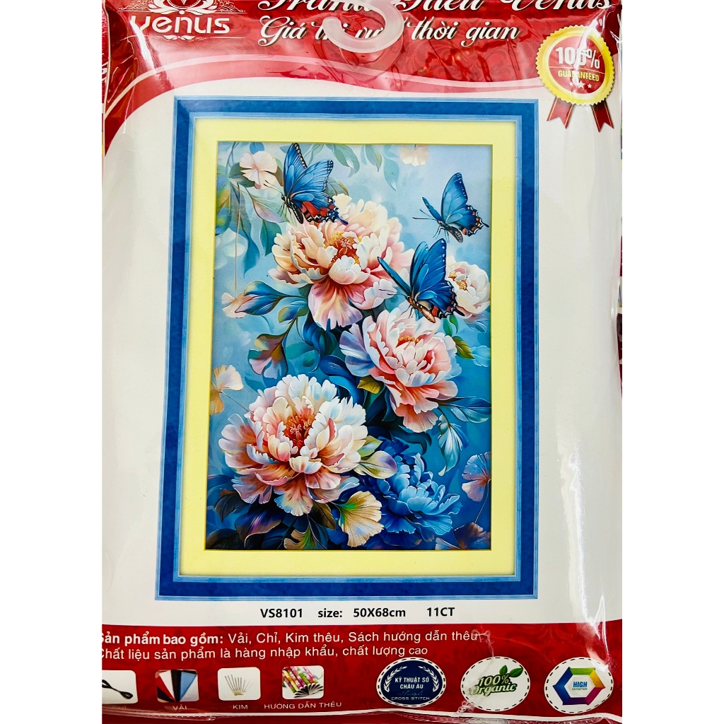 Tranh thêu kín Hoa mẫu đơn VS8101, VS8071, 6492, 8K251L