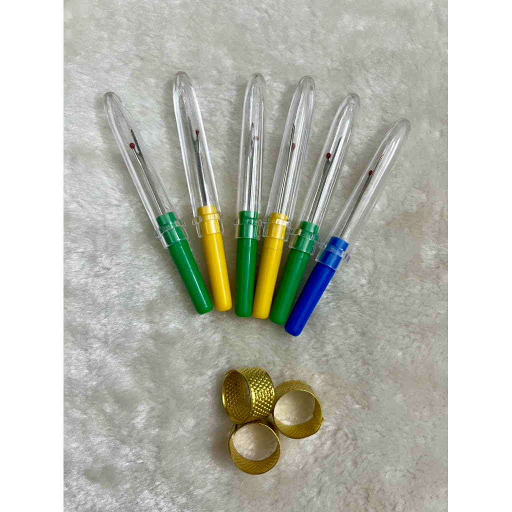 Dụng cụ thêu tranh Nhẫn thêu và cây gỡ chỉ (thêu chữ thập)