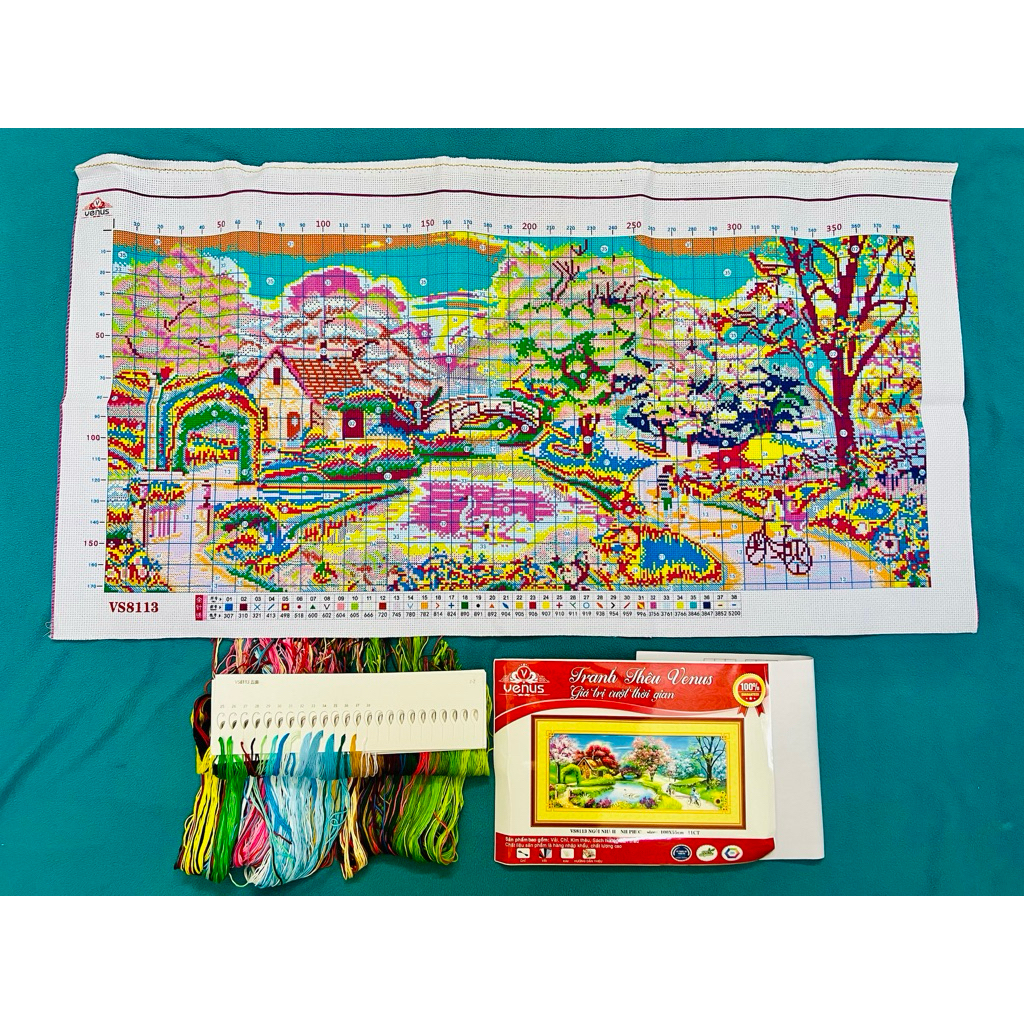 Tranh thêu kín Ngôi nhà hạnh phúc VS8004 (150 x 75 cm), VS8113 (100x55cm)