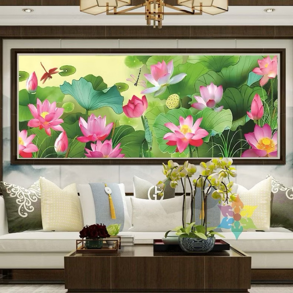 Tranh thêu kín Đầm sen VS8252, kích thước 150 x 60cm