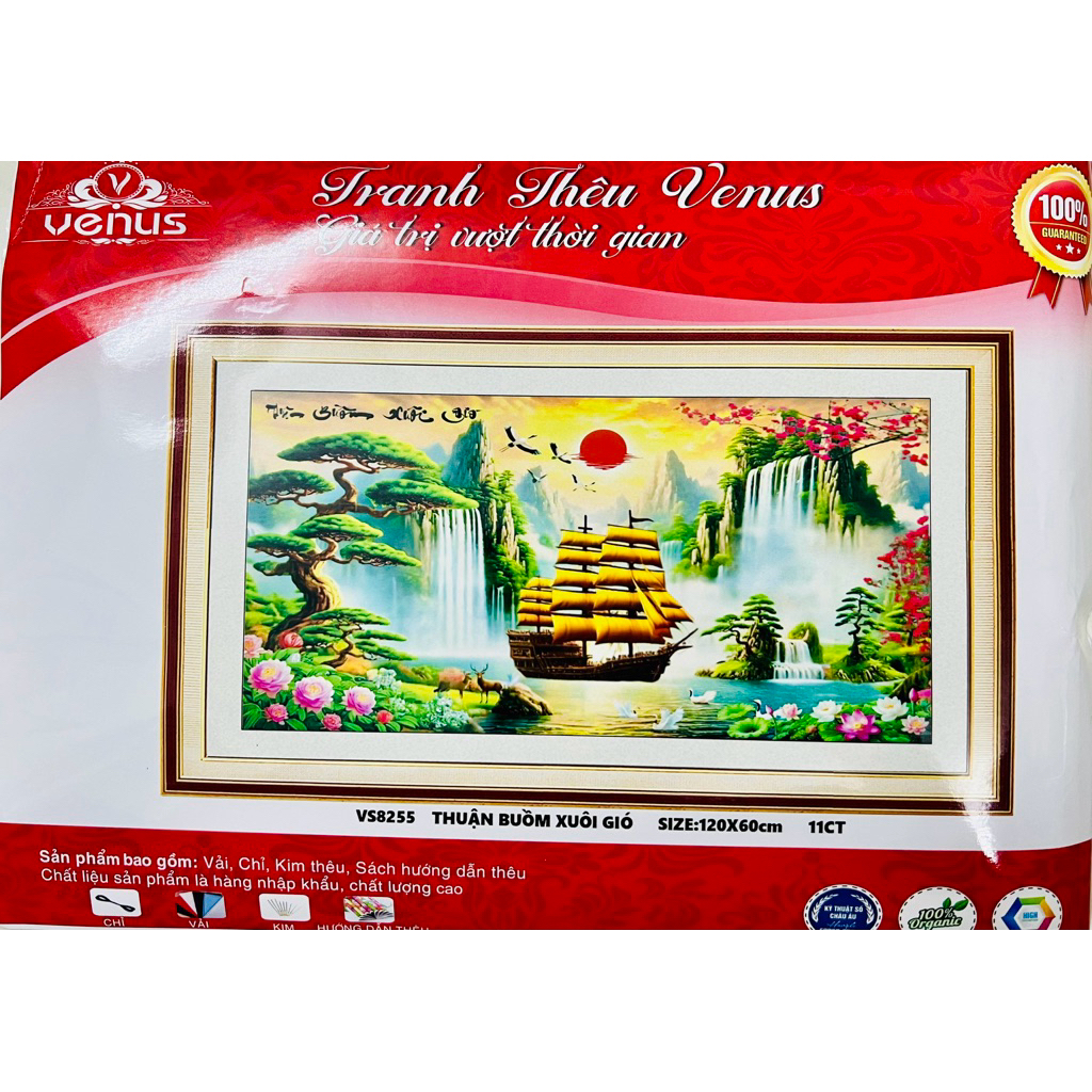 Tranh thêu kín chữ thập Thuận buồm xuôi gió VS8255, kt 120x60cm