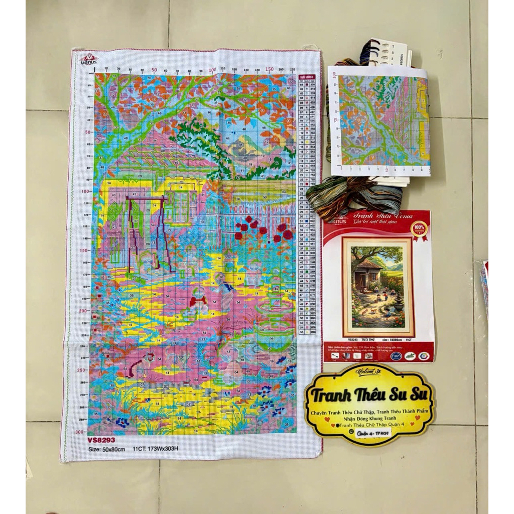 Tranh thêu kín Thế giới tuổi thơ VS8293, kích thước 50 x 80 cm