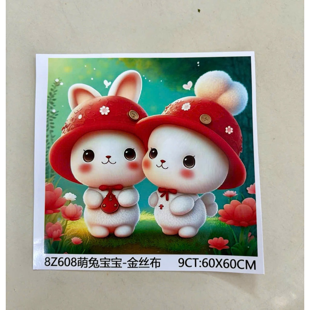 Tranh thêu kín 4 sợi, 9ct, kích thước 60x60 cm