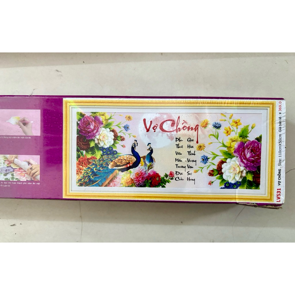 Tranh đá chưa đính, khách mua về tự đính ạ