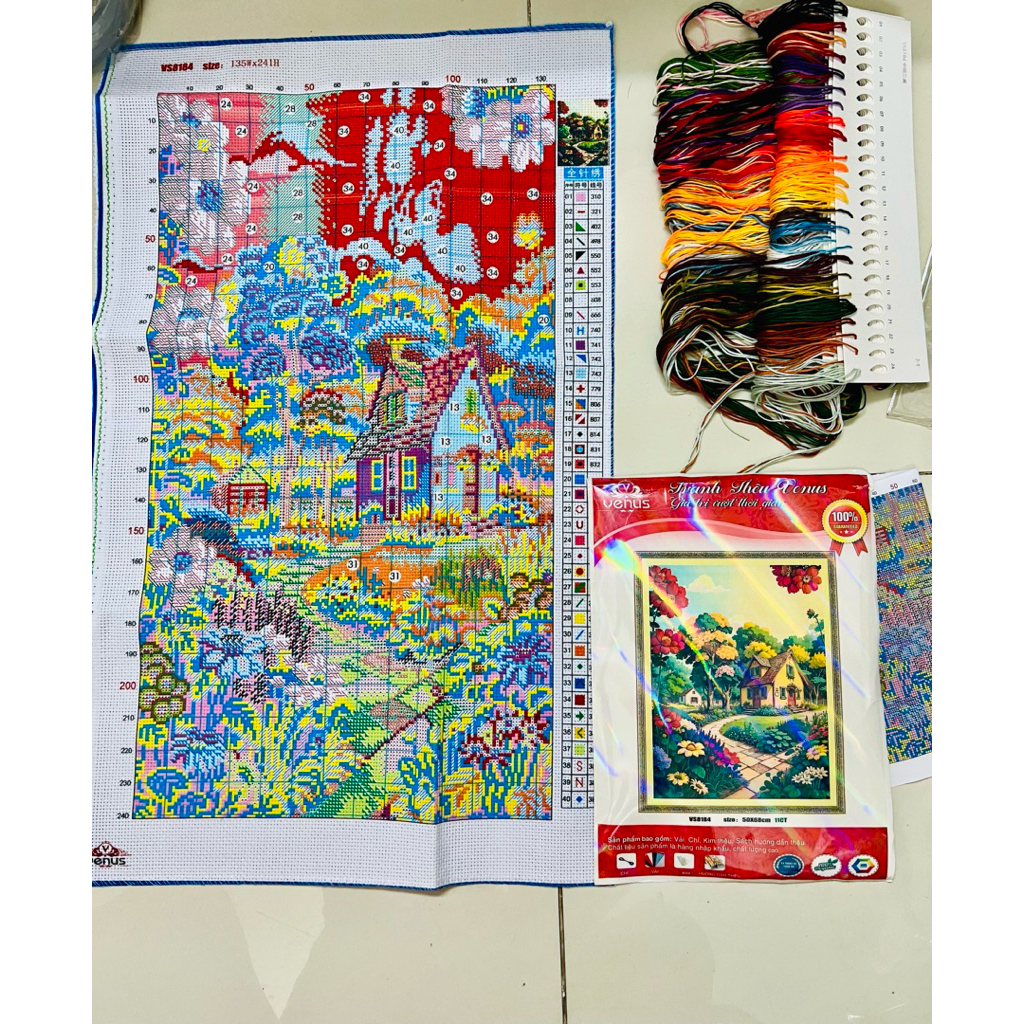 Tranh thêu kín Phong cảnh VS8184, kích thước 40x50 cm