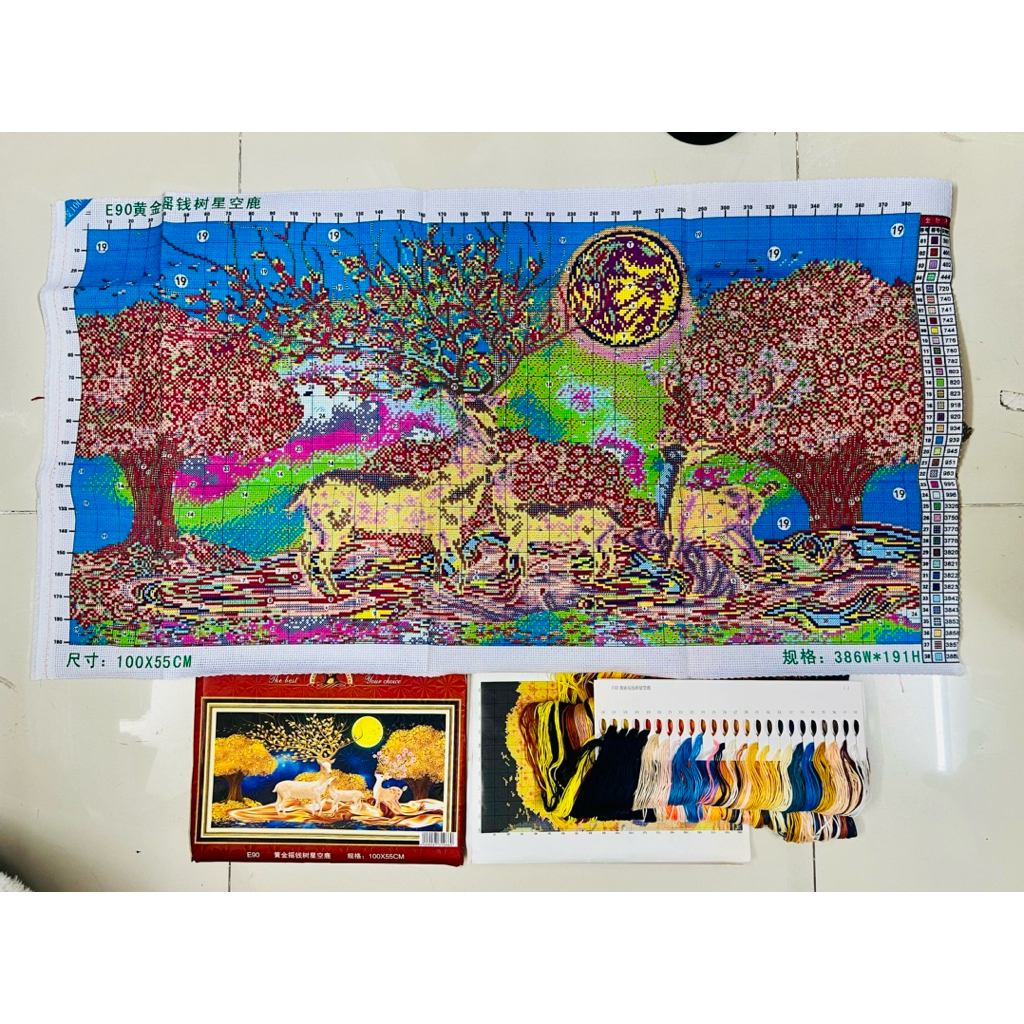 [Hoả tốc HCM] Tranh Hươu tài lộc E90, kích thước 100 x 55 cm